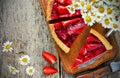 Summer strawberry cake with jelly Royalty Free Stock Photo