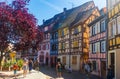Summer streets with half-timbered buildings of Colmar, France Royalty Free Stock Photo