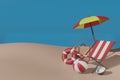 Summer stuff in 3d illustration rendering