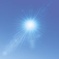 Summer sun background. Blue sky. Royalty Free Stock Photo
