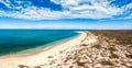Beach in australia with clouds and dunes