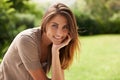 Summer sun is the best source of vitamin D. a woman enjoying the sunshine outdoors. Royalty Free Stock Photo