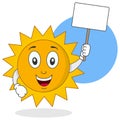 Summer Sun Character Holding Sign Royalty Free Stock Photo