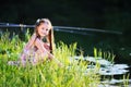 Summer, sun, child, lake