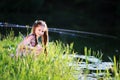 Summer, sun, child, lake