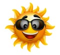 Summer Sun Face with sunglasses and Happy Smile Royalty Free Stock Photo