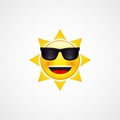 Summer Sun Face with sunglasses and Happy Smile Royalty Free Stock Photo