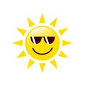 Summer sun face with sunglasses and happy smile Royalty Free Stock Photo