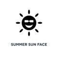 Summer sun face with sunglasses icon. Simple element illustratio Royalty Free Stock Photo
