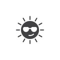 Summer Sun Face with sunglasses vector icon Royalty Free Stock Photo