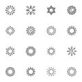 Summer sun line icons set Royalty Free Stock Photo