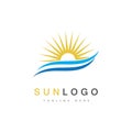 Summer Sun Logo Template Vector. Royalty Free Stock Photo