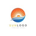 Summer Sun Logo Template Vector. Royalty Free Stock Photo