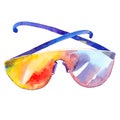 Summer sun protection glasses. watercolor illustration