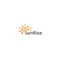 Summer sun vector icon, abstract orange modern logo. Circle sunny shape, beauty illustration. Sunrice logotype template Royalty Free Stock Photo