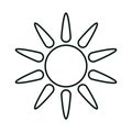 Summer sun weather season linear icon style
