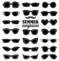 Summer sunglasses vector set