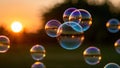 Summer sunlight and soap bubbles. Royalty Free Stock Photo