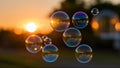 Summer sunlight and soap bubbles. Royalty Free Stock Photo