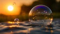 Summer sunlight and soap bubbles. Royalty Free Stock Photo