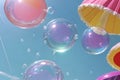 Summer sunlight and soap bubbles Royalty Free Stock Photo