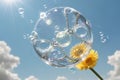 Summer sunlight and soap bubbles Royalty Free Stock Photo