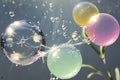 Summer sunlight and soap bubbles Royalty Free Stock Photo