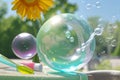 Summer sunlight and soap bubbles Royalty Free Stock Photo