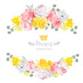 Summer sunny floral vector design frame.