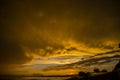 Summer sunrise in Platja Llarga beach, Tarragona, Spain