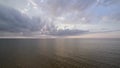 Sunrise rippled water surface, Azov Sea, Arabat Spit, Ukraine