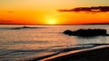 Summer sunset along Upper Michigan's Lake Superior Shore in Marquette Royalty Free Stock Photo