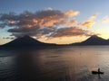 Beautiful summer sunset Atitlan Lake Guatemala