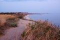 Summer Sunset in Berdiansk at the Embankment near the Azov Sea