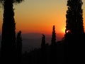 A summer sunset beyond Athens city, Greece