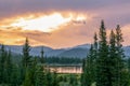 Summer Sunset on Echo Lake in the Colorado Royalty Free Stock Photo