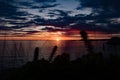 Summer sunset at Lindesnes lighthouse in Norway.