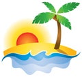 Summer Sunset Logo Royalty Free Stock Photo