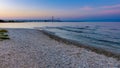 Summer sunset on the Mackinac bridge - Michigan Royalty Free Stock Photo