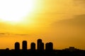 Summer Sunset Over Bucharest City Skyline Royalty Free Stock Photo