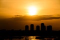 Summer Sunset Over Bucharest City Skyline Royalty Free Stock Photo