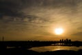 Summer Sunset Over Bucharest City Skyline Royalty Free Stock Photo