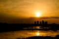 Summer Sunset Over Bucharest City Skyline Royalty Free Stock Photo