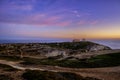 Summer sunset over cape Espichel coastline, Portugal Royalty Free Stock Photo