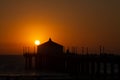 Summer sunset over Manhattan Beach pier in California Royalty Free Stock Photo