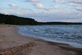 summer sunset on the shore of the Gulf of Finland in the town of Sosnovy Bor Royalty Free Stock Photo