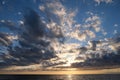 summer sunset on the shore of the Gulf of Finland in the town of Sosnovy Bor Royalty Free Stock Photo