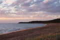summer sunset on the shore of the Gulf of Finland in the town of Sosnovy Bor Royalty Free Stock Photo