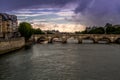 Summer Sunset view over Seine Royalty Free Stock Photo