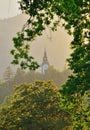 Summer sunset with village church near Bled Royalty Free Stock Photo